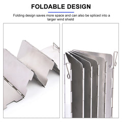 Camping Portable 9/10 Plates Stove Wind Shield Folding Outdoor Picnic BBQ Gas Burner