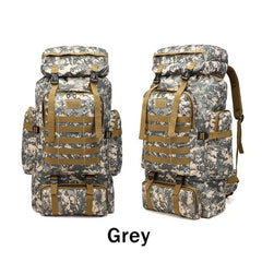 80L Waterproof Molle Camo Tactical Backpack Military Army Hiking Camping Backpack