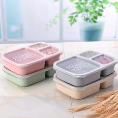 Japanese Lunch Boxs Leak-Proof 3 Grid With Lid Camping Picnic Portable Plastic Food