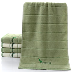 Super Soft Striped Terry Towels for Adults, Face and Hand Towels, Green Tea, Bathroom