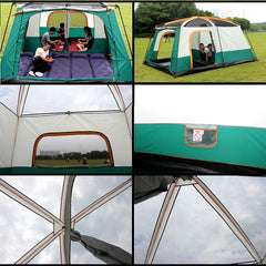 Outdoor Camping Large Family Tent Travel Outing Windproof Warm Uv Protection