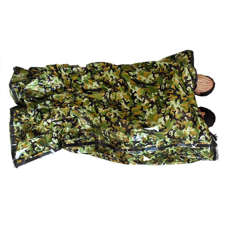 Camouflage Survival Emergency Sleeping Bag Thermal Keep Warm Waterproof Mylar