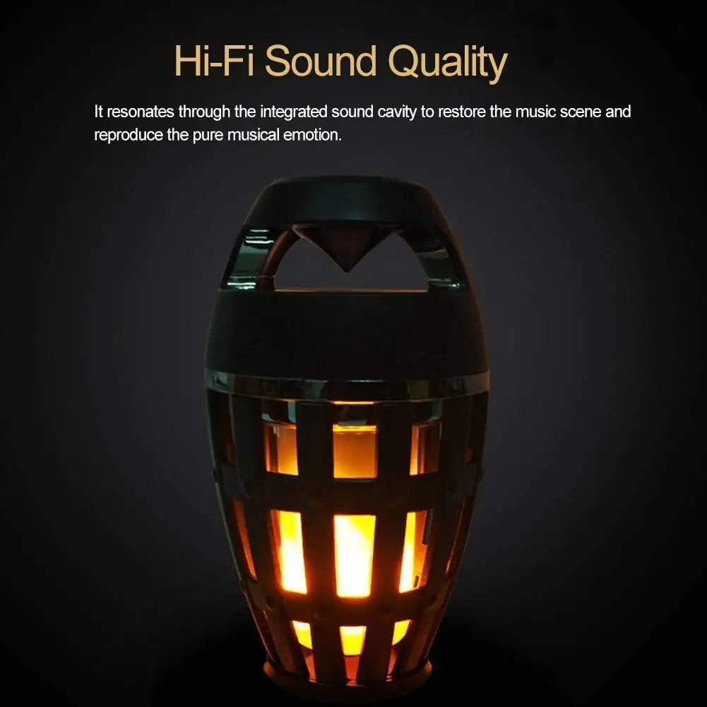 2in1 Flame Atmosphere Lamp Light Bluetooth Speaker Portable Wireless Stereo Speaker