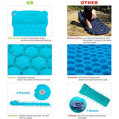Hitorhike/Homful Inflatable Sleeping Pad Moisture-proof Camping Mat With Pillow air