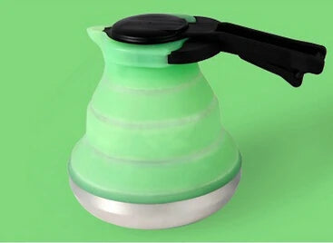 1.2L Portable Steel Silicone Kettle Collapsible Folding Pop-Up Camping Travel Water Kettle