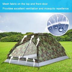 1/2 Person Camping Tent Beach Tent Single Layer Tent Portable Camouflage Polyester