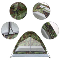 1/2 Person Camping Tent Beach Tent Single Layer Tent Portable Camouflage Polyester