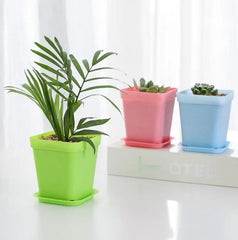 8/13pcs Flower Pots Square Round Planters Pot Trays Creative Plastic Small Pots Succulent