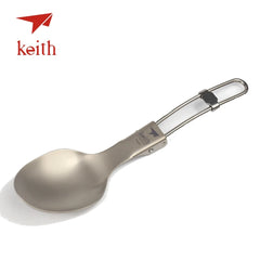 Keith Titanium Folding Spoon Portable Outdoor Camping Cutlery Travel Tableware Picnic