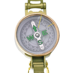 Authentic Compass Metal Band Ruler Set Magnifying Glass Lanyard Camping Supplies