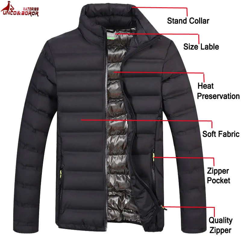 New Men`s Windbreaker Motorcycle Winter Jacket Men Camping Parkas Coats Streetwear