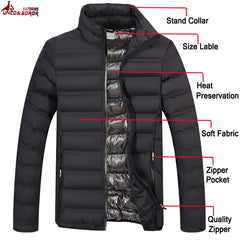 New Men`s Windbreaker Motorcycle Winter Jacket Men Camping Parkas Coats Streetwear