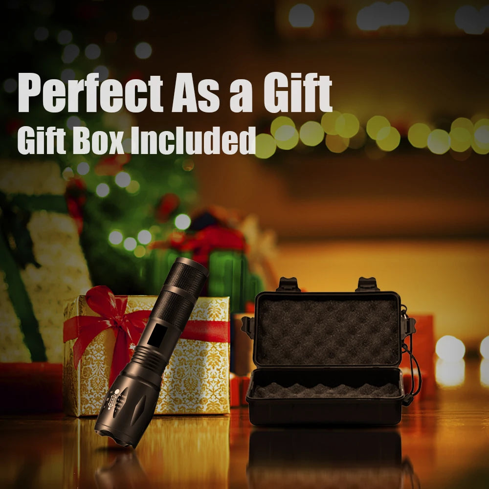 LED Flashlight Ultra Bright Torch T6/L2//V6 5 Lighting Modes lanterna Zoom Powerful