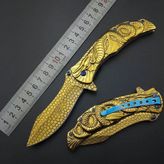 Gold Fly Dragon Tactical knife Wilderness survival tools All steel Outdoor knives Hiking