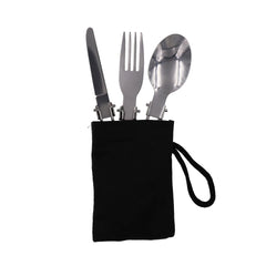 YOUGLE Outdoor Stainless Steel Folded Fork Spoon Knife Picnic Camping  Dinnerware