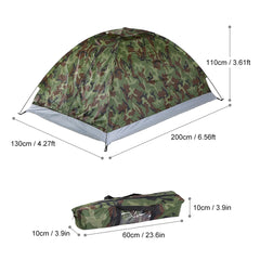 1/2 Person Camping Tent Beach Tent Single Layer Tent Portable Camouflage Polyester