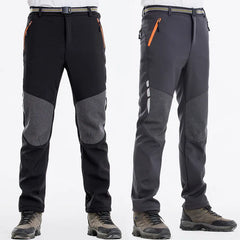 Reflective Mens Winter Hiking Pants Men Warm Fleece Softshell Camping Trousers Outdoor