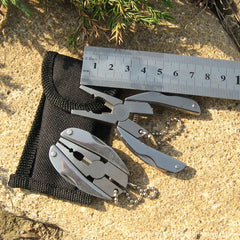 Portable Multifunction Folding Plier,Stainless Steel Foldaway Knife Keychain Screwdriver
