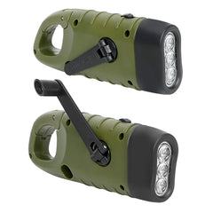 Portable LED Flashlight Hand Crank Dynamo Torch Lantern Professional Solar Power Tent