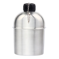 High Quality Portable Stainless Steel Military Canteen 1L Portable with 0.5L Cup Green