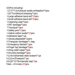 103Pcs First Aid Kit Tactical Medical Kits Emergency Survival Kit Molle Trauma Care Bag