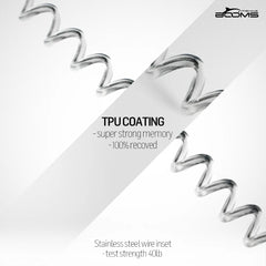 Booms Fishing T4 Coiled Lanyard or Safety Rope Wire Steel Camping Secure Pliers Lip