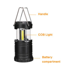 Mini 3*COB Tent Lamp LED Portable Lantern TelescopicTorch Camping Lamp Waterproof