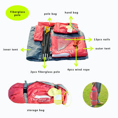 Desert&Fox Backpacking Waterproof Tent, 2-3 Person Fiberglass Poles Double Layer