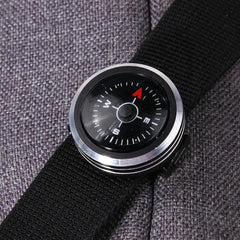 MIni Portable Watch Strap Button Compass for Paracord Bracelet Outdoor Hiking Camping