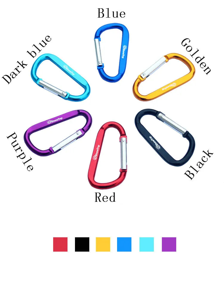 10Pcs ShineTrip Aluminum Alloy D Shape Buckle Carabiner Survial Key Chain Carabiner