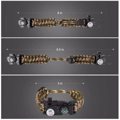 Military Emergency Braided Survival Bracelet With SOS LED Paracord Outdoor Camping