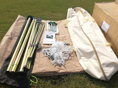 DANCHEL OUTDOOR White Color Oxford Bell Tent with Stove Jacket on the Wall/Camping