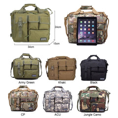 14inch Military Laptop Bag Tactical Computer Backpack Messenger Fanny Belt Shouder