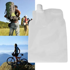 Portable 2L Foldable Drinking Water Bag Outdoor Camping Hiking Riding Transparent