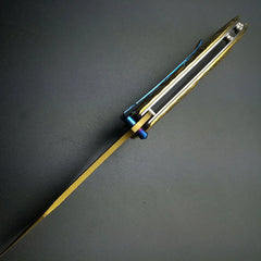 Gold Fly Dragon Tactical knife Wilderness survival tools All steel Outdoor knives Hiking