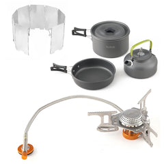 Camping 308 Pot Gas Stove Camping Cookware Outdoor Tableware Picnic Set Piezo