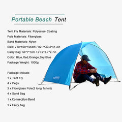 Lightweight Portable Sun Shelter Beach Tent Summer Outdoor Garden Sun Awning
