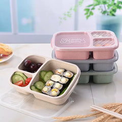 Japanese Lunch Boxs Leak-Proof 3 Grid With Lid Camping Picnic Portable Plastic Food