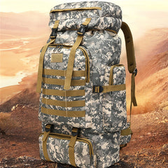 80L Waterproof Molle Camo Tactical Backpack Military Army Hiking Camping Backpack