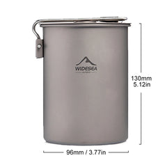 Widesea Camping Cookware Titanium Tableware Tourist Pot Outdoor Cooking Cup