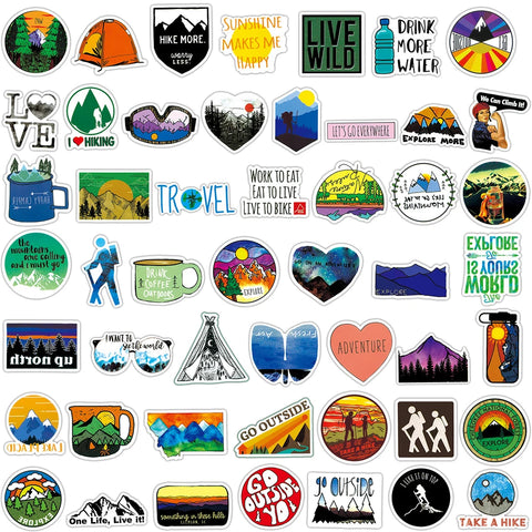 10/50/100PCS Outdoor Explore Mountain Climbing Stickers Laptop Guitar Luggage