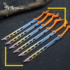 TiTo Titanium Tent Stake 6pcs/lots Colorful  V Shaped Windproof Outdoor Camping Tent
