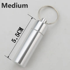 Waterproof Aluminum Pill Box Case Bottle Cache Drug Holder for Traveling Camping