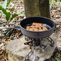 Boundless Voyage Non-stick Frying Pan Titanium Skillet Camping Pan Outdoor Ultralight