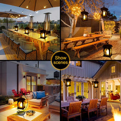 LED Solar Lantern Outdoor Hanging Solar Lights Waterproof Warm White Candle Light