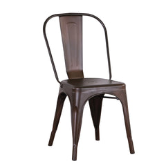 EGOONM Set of 4 Metal Dining Chairs Industrial Style Chairs Stackable Used