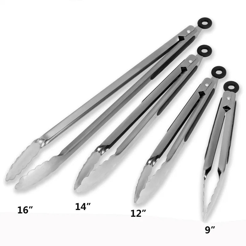 BBQ Grill Tongs Salad Steak Spaghetti Candy Charcoal Meat Stainless Steel Camping