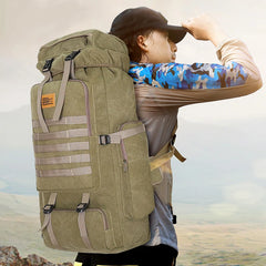 Outdoor 80L Backpack Tactical Military Camping Hiking Backpack Men Canvas Travel