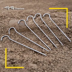 TiTo 8pcs/12pcs Titanium Tent Pegs Titanium Tent Nail Outdoor Camping Tent Accessory