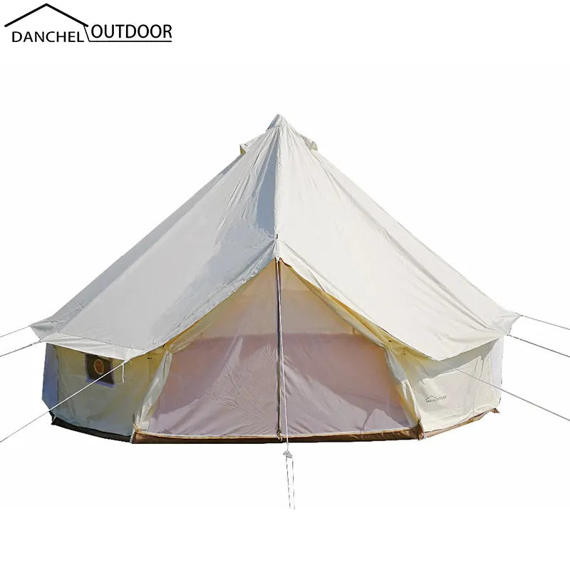 DANCHEL OUTDOOR White Color Oxford Bell Tent with Stove Jacket on the Wall/Camping
